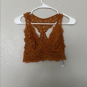 Forever 21 Orange Lightweight Lace Razorback Wire-Free Bralette
